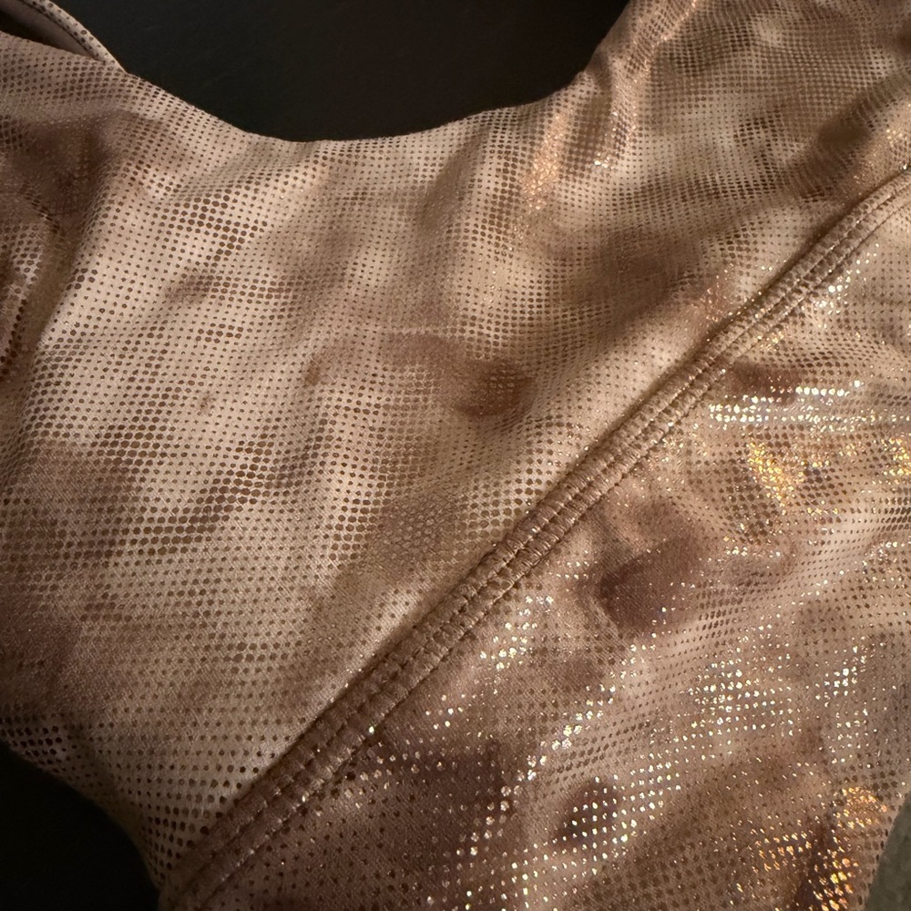 Lululemon Metallic Beige Tank Top/Sportsbra